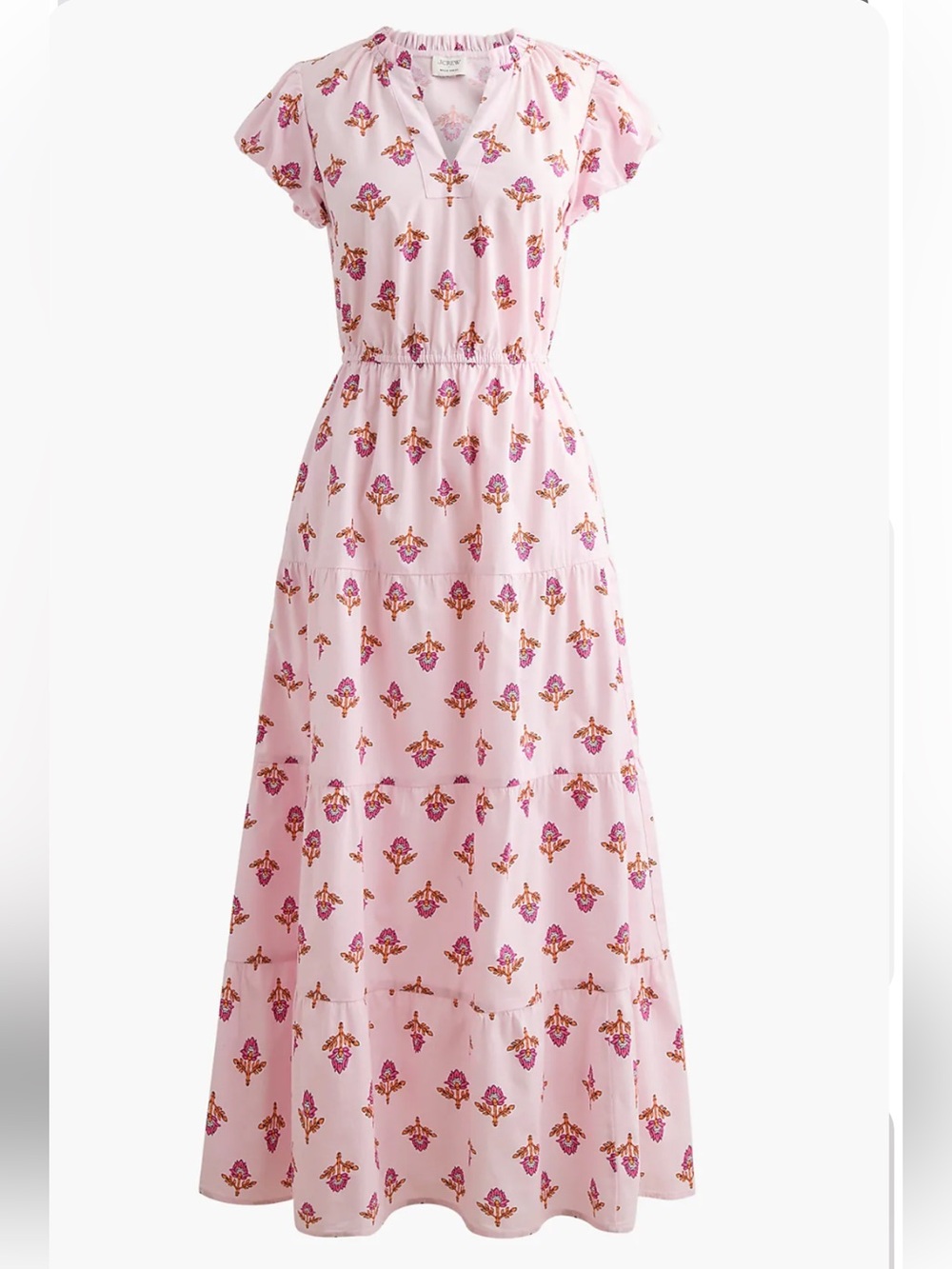 J. Crew Willa Floral-Print Tiered Midi Dress 8 NWT